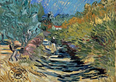 A Road at Saint-Remy with Female Figures 1889 Aziz Remy Yolu Ve Kadın Figürleri