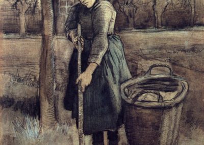 A Girl Raking 1881 Yan Yatan Kız