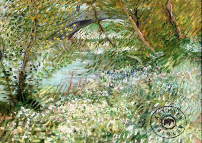 Banks of the Seine with the Pont de Clichy in the Spring 1887 İlkbahar Siene ile Pont de Clichy