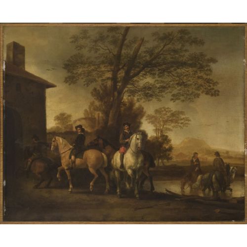 Abraham Van Calraet, Atlarını Sulayan Atlılar