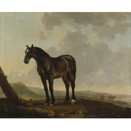 Abraham Van Calraet, Kahverengi Bir At İle Manzara
