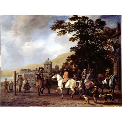 Abraham Van Calraet, A Riding School In The Open Air Abraham Van Calraet, A Riding School In The Open Air