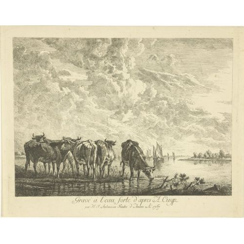 Aelbert Cuyp, Bir Nehir Beş İnek İle Manzara Aelbert Cuyp, Bir Nehir Beş İnek İle Manzara