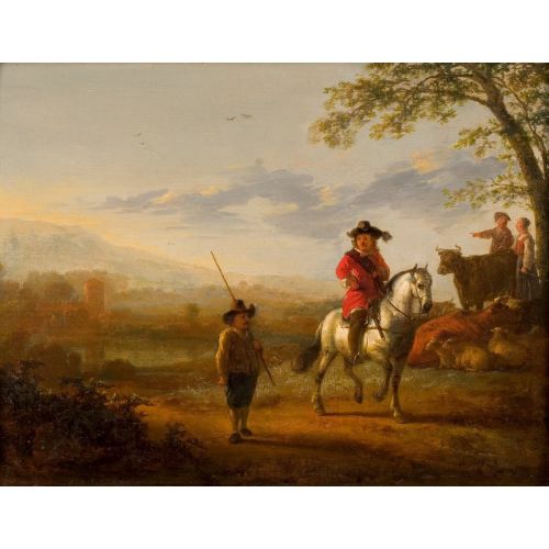 Aelbert Cuyp, Landscape With Horseman Shepherds And Cattle Aelbert Cuyp, Landscape With Horseman Shepherds And Cattle