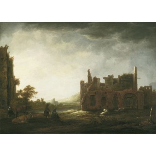 Aelbert Cuyp, Landscape With The Ruins Of Rijnsburg Abbey Aelbert Cuyp, Landscape With The Ruins Of Rijnsburg Abbey