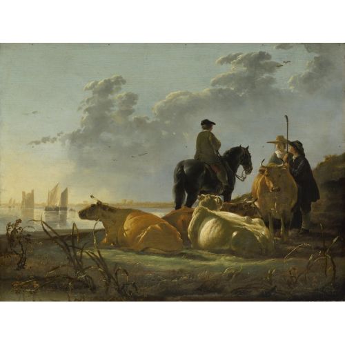Aelbert Cuyp, Merwede Nehri'nin Dört İncisi Olan Köylüler Aelbert Cuyp, Merwede Nehri'nin Dört İncisi Olan Köylüler