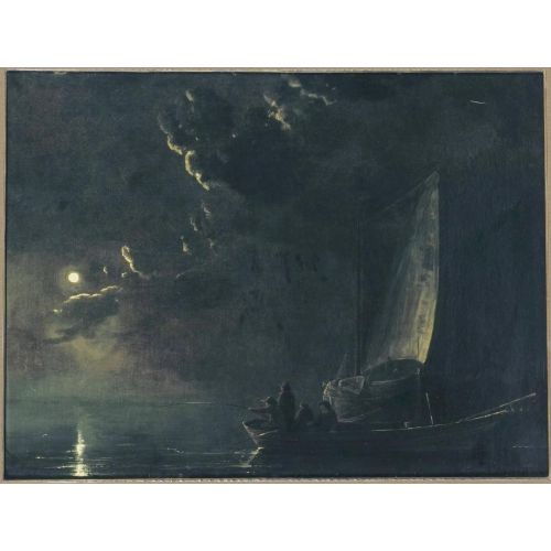 Aelbert Cuyp, Nehir Manzarası Mehtap Yolundan Balıkçılarla