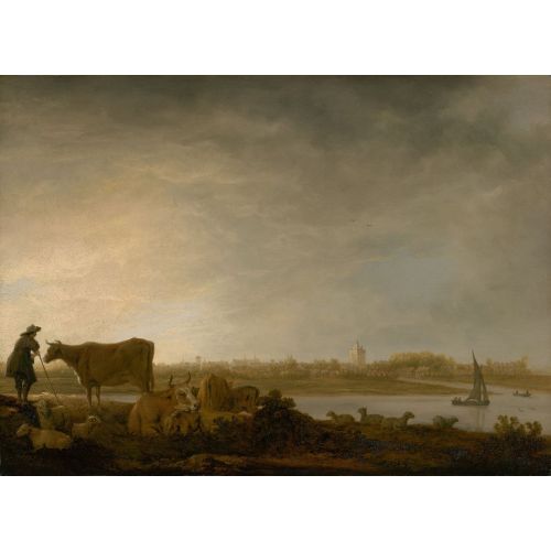 Aelbert Cuyp, A View Of Vianen With A Herdsman And Cattle By A River Aelbert Cuyp, A View Of Vianen With A Herdsman And Cattle By A River
