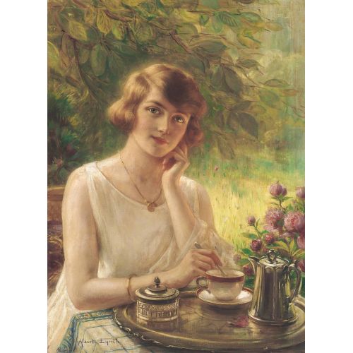 Albert Lynch, A Girl Drinking Tea