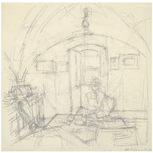 Alberto Giacometti, Annette Lisant Dans La Cellina A Stampa