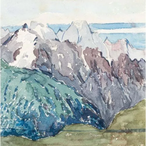 Alberto Giacometti, Bergeller Berge Mit Monte Disgrazia Surrealism Art Movements Alberto Giacometti, Bergeller Berge mit Monte