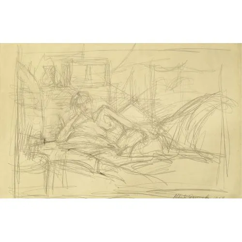 Alberto Giacometti, Bir Yatakta Çıplak Yatan Sürrealizm Alberto Giacometti, Bir Yatakta Çıplak Yatan Sürrealizm Sanat Akımları Alberto Giacometti, Nu étendu dans un litKonu: