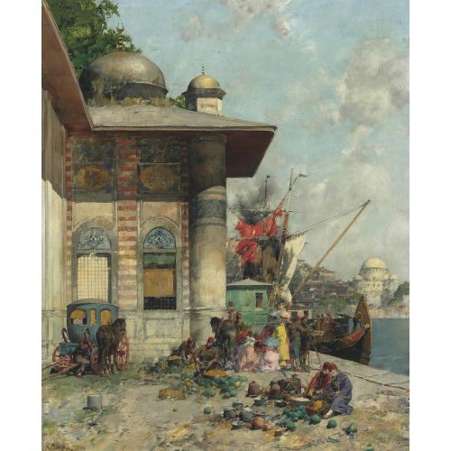 Alberto Pasini, Pazar Günü Eski Şehir Capriccio Alberto Pasini, Pazar Günü Eski Şehir Capriccio