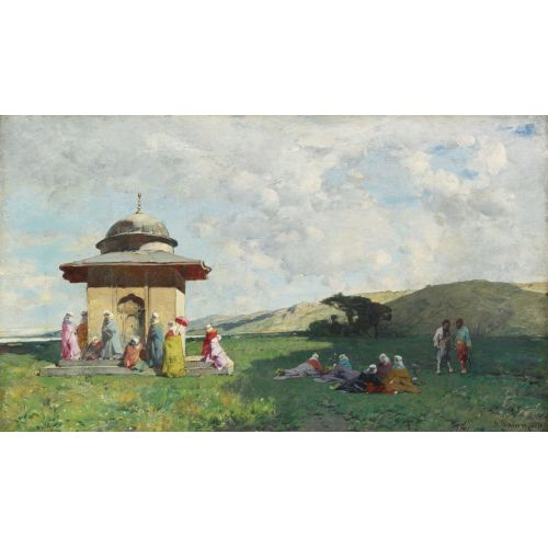 Alberto Pasini, Türk Kadınları Bir Türbede Alberto Pasini, Türk Kadınları Bir Türbede