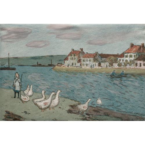Alfred Sisley, Nehir Bankı Ve Kazlar