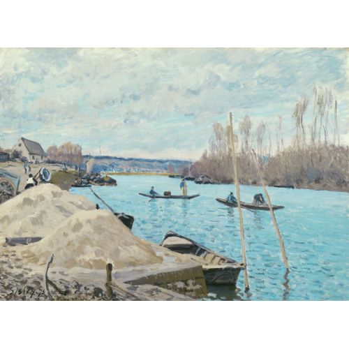 Alfred Sisley Port Marly Kum Kazıkları Seine Empresyonizm Alfred Sisley Port Marly Kum Kazıkları Seine İnsanlar Baskı Tablo Alfred Sisley The Seine At Port Marly Piles Of