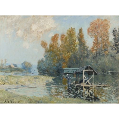 Alfred Sisley, Bougival İçinde Çamaşır Yıkayıcı Kadınları