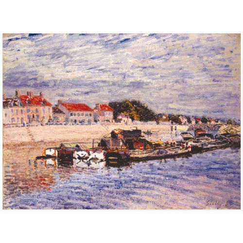 Alfred Sisley, Barges On The Loing At Saint Mammes