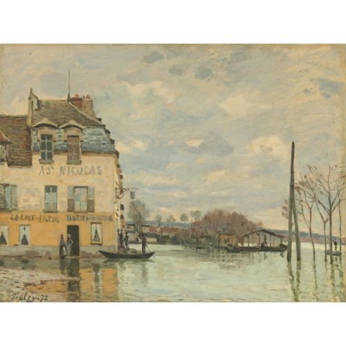 Alfred Sisley, Sel Bir Bot Port Marly Alfred Sisley, Sel Bir Bot Port Marly