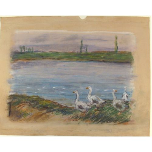 Alfred Sisley, Dört Kaz Bir Gölet Alfred Sisley, Dört Kaz Bir Gölet