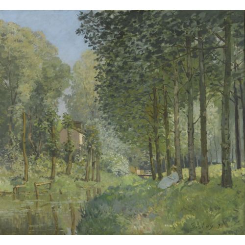 Alfred Sisley, Rest Along The Stream Edge Of The Wood