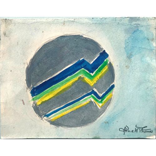 Alma Thomas, Circular Form In Blue, Gray Green And Yellow Alma Thomas, Circular Form In Blue, Gray Green And Yellow