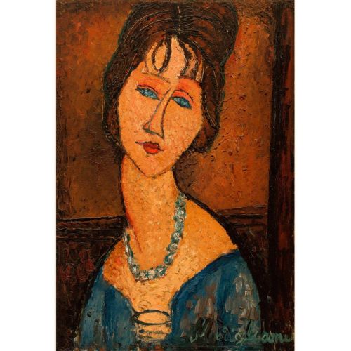 Amedeo Modigliani, Jeanne Hebuterne Portre Amedeo Modigliani, Jeanne Hebuterne Portre