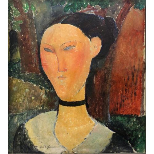 Amedeo Modigliani, Kadife Kurdele İle Kadın Amedeo Modigliani, Kadife Kurdele İle Kadın
