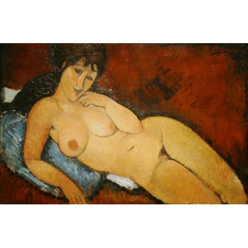 Amedeo Modigliani, Bir Mavi Yastık Üzerinde Çıplak Amedeo Modigliani, Bir Mavi Yastık Üzerinde Çıplak