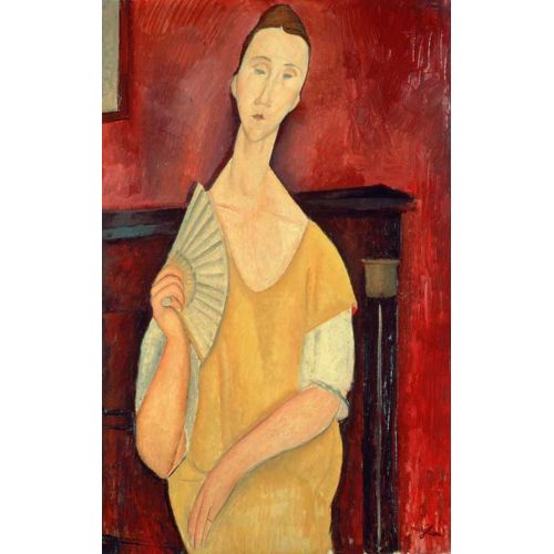 Amedeo Modigliani, Bir Yelpaze İle Kadın Amedeo Modigliani, Bir Yelpaze İle Kadın