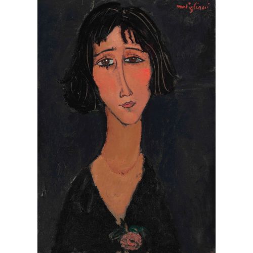Amedeo Modigliani, Gül İle Genç Kadın Amedeo Modigliani, Gül İle Genç Kadın