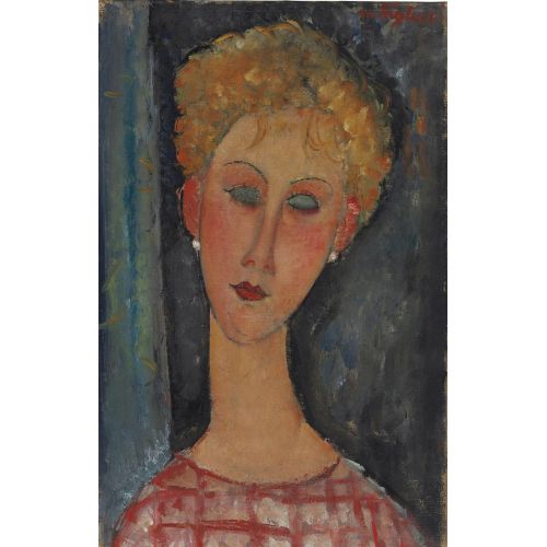 Amedeo Modigliani, Küpeli Kıvırcık Sarışın Amedeo Modigliani, Küpeli Kıvırcık Sarışın