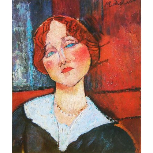 Amedeo Modigliani, Kadın Başı Kırmızı Allık Amedeo Modigliani, Kadın Başı Kırmızı Allık