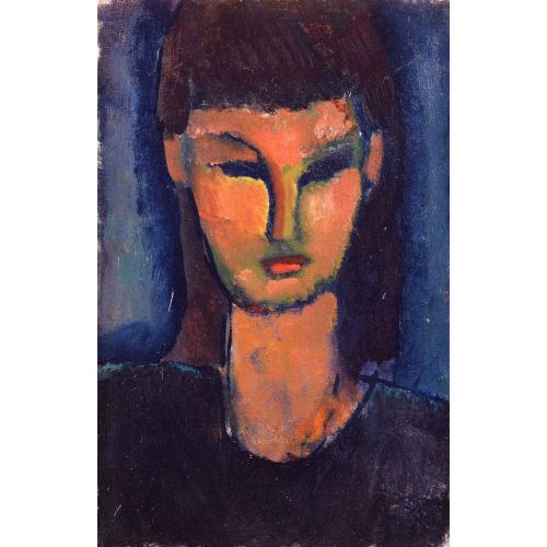 Amedeo Modigliani, Genç Bir Kadın Başı Amedeo Modigliani, Genç Bir Kadın Başı