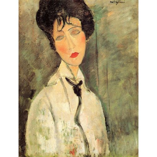 Amedeo Modigliani, Siyah Kravatlı Bir Kadın Portresi Amedeo Modigliani, Siyah Kravatlı Bir Kadın Portresi