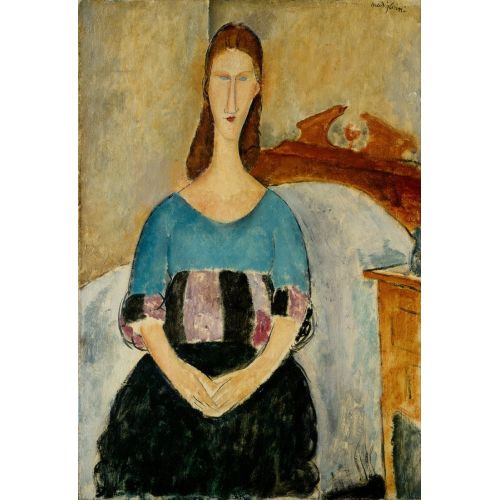Amedeo Modigliani, Jeanne Hebuterne Oturmuş Portresi Amedeo Modigliani, Jeanne Hebuterne Oturmuş Portresi