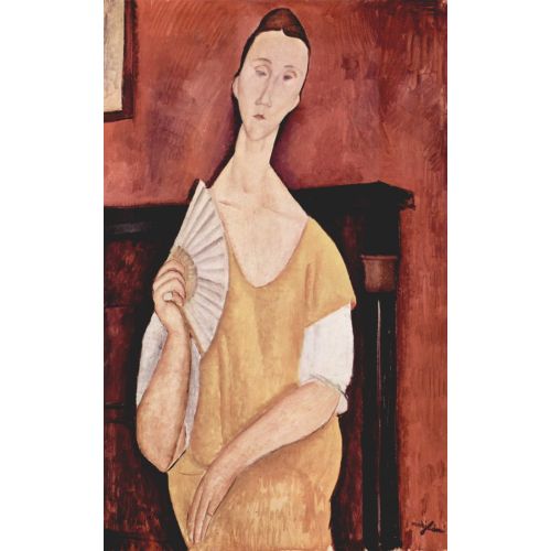 Amedeo Modigliani, Portrait Of Lunia Czechowska With A Fan Expressionism Amedeo Modigliani, Portrait Of Lunia Czechowska With A Fan Expressionism Art Movements Amedeo Modigliani, Portrait of Lunia