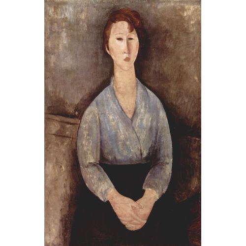 Amedeo Modigliani, Seated Woman Wears In Blue Blouse Amedeo Modigliani, Seated Woman Wears In Blue Blouse