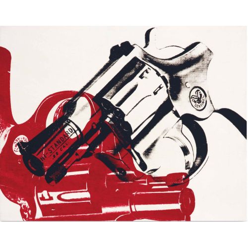 Andy Warhol, Guns Pop Art Andy Warhol Guns Pop Art Art Movements Andy Warhol Guns Subject of the work: The artwork features an image of guns, representing