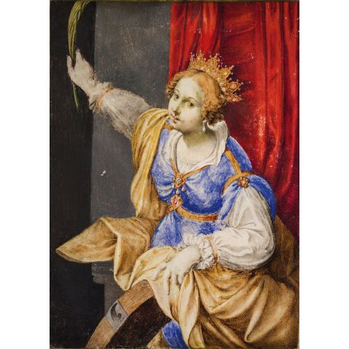 Artemisia Gentileschi, Azize Katerina Olarak Tahmini Artemisia Gentileschi Portresi Artemisia Gentileschi, Azize Katerina Olarak Tahmini Artemisia Gentileschi Portresi