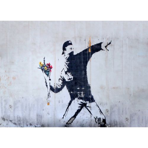 Banksy, Protesto Eden Çiçek Fırlatan Adam Banksy, Protesto Eden Çiçek Fırlatan Adam