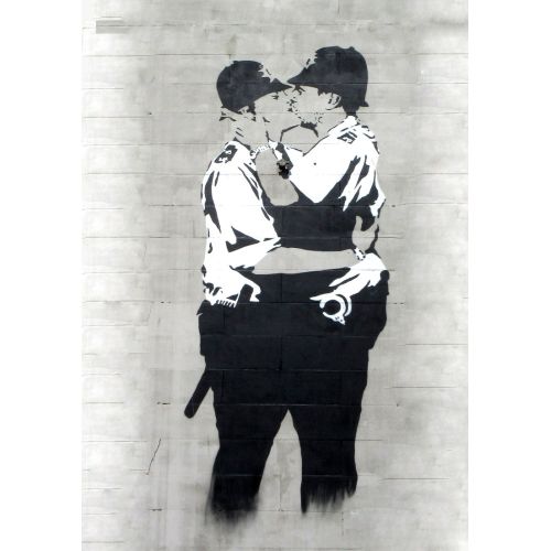 Policemen Are Kissing 2, Banksy Pop Art Art Movements Policemen are kissing 2, BanksyThe work Policemen are Kissing 2 by Banksy