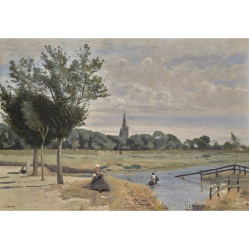 Camille Corot, La Rochelle Fenerinin Kulesiyle Sulanma Yeri Surların Yakınında Görülen Manzara Camille Corot, La Rochelle Fenerinin Kulesiyle Sulanma Yeri Surların Yakınında Görülen Manzara