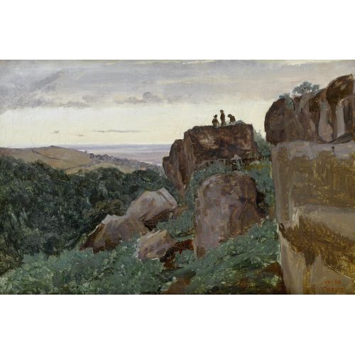 Camille Corot, Marino Kayaların Tepesinde Üç Karakter Camille Corot, Marino Kayaların Tepesinde Üç Karakter