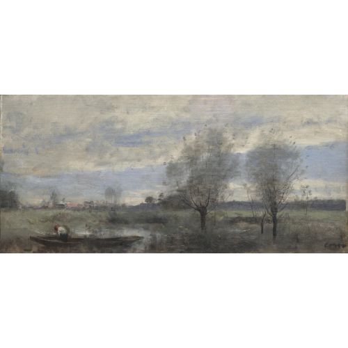 Camille Corot, Palluel Boater In The Marshes Camille Corot, Palluel Boater In The Marshes