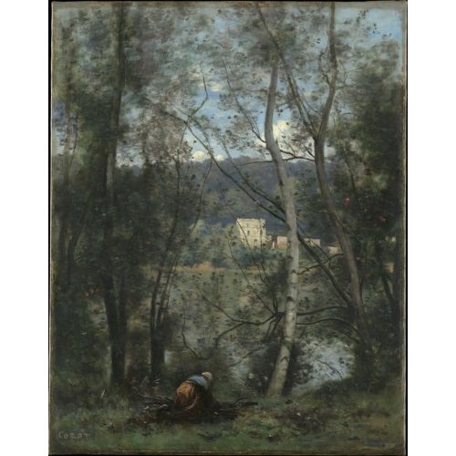 Camille Corot, A Woman Gathering Faggots At Ville D Avray Camille Corot, A Woman Gathering Faggots At Ville D Avray