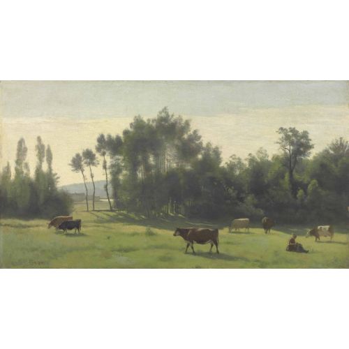 Camille Corot, Pastures At Dawn Limousin Camille Corot, Pastures At Dawn Limousin