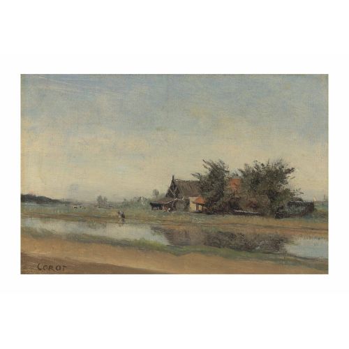 Camille Corot, İstasyonun Yanında Evler Ve Ağaç Kümeleri Camille Corot, İstasyonun Yanında Evler Ve Ağaç Kümeleri