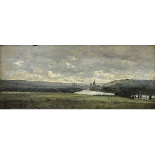 Camille Corot, Rouen Une Vue Panoramique De La Seine Au Premier Plan Camille Corot, Rouen Une Vue Panoramique De La Seine Au Premier Plan