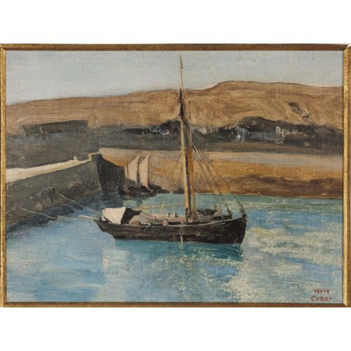 Camille Corot, A Fishing Boat Honfleur Camille Corot, A Fishing Boat Honfleur